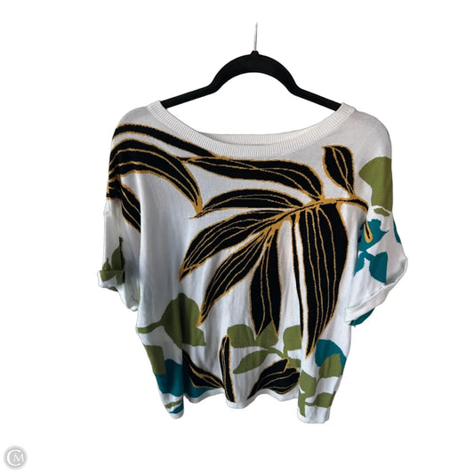 Sweater Short Sleeve By Chicos In White, Size: Xl