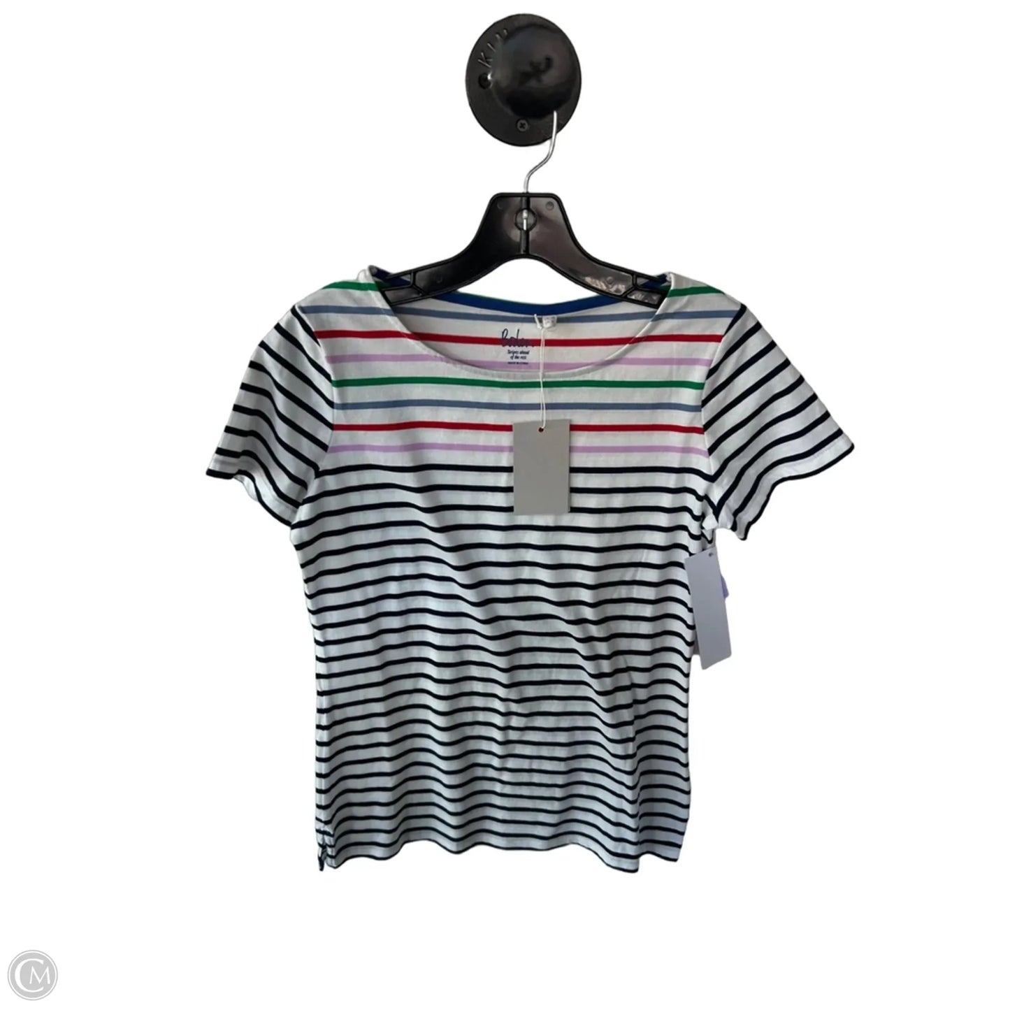 Top Short Sleeve By Boden In Blue & White, Size: S