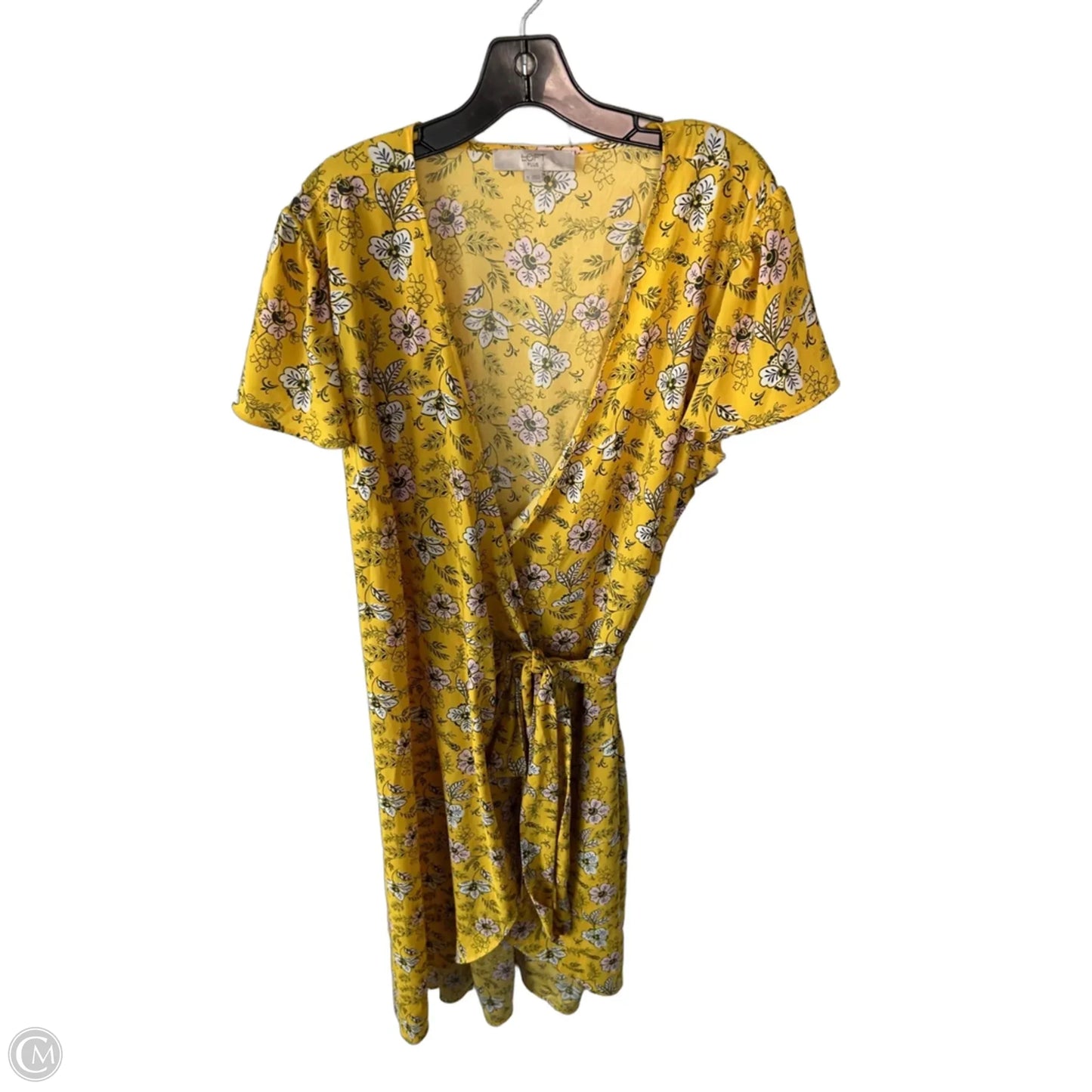 Dress Casual Midi By Loft In Pink & Yellow, Size: Xl