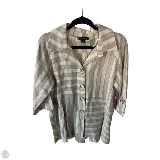 Jacket Shirt By Clothes Mentor In Tan, Size: S