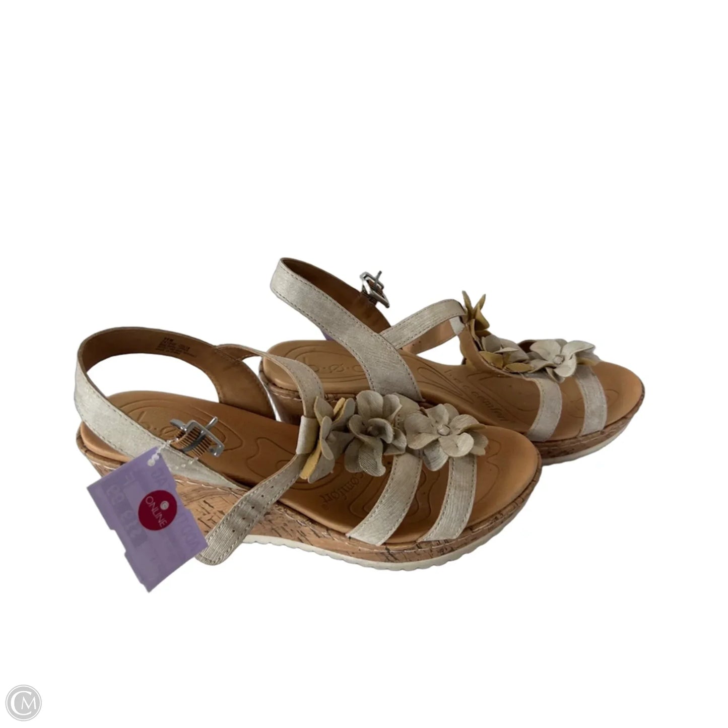 Sandals Heels Wedge By Boc In Tan, Size: 11