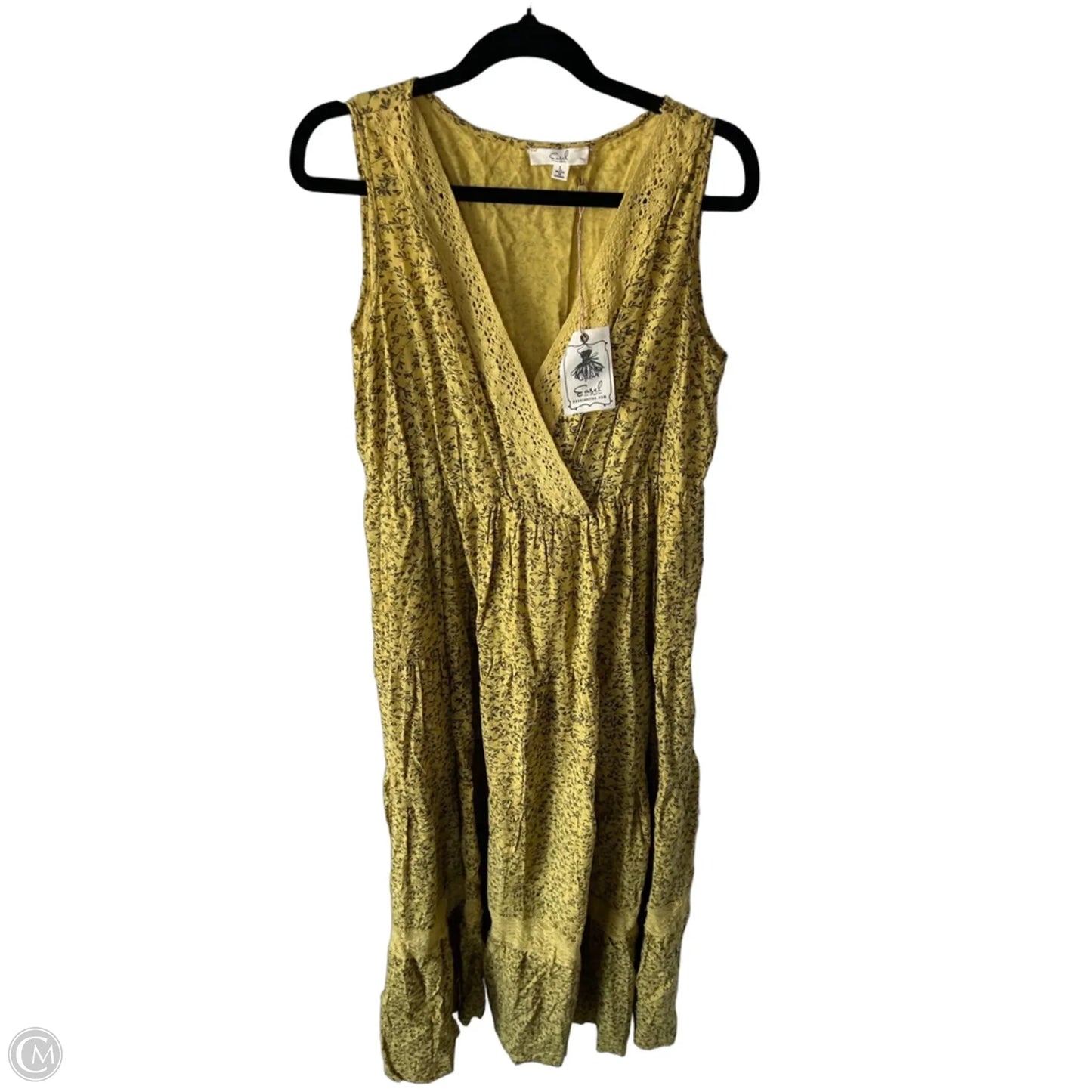 Dress Casual Maxi By Easel In Black & Yellow, Size: L