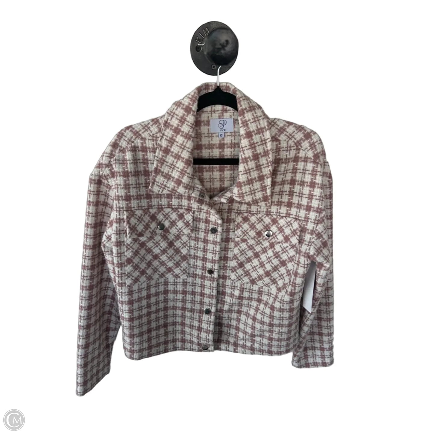 Blazer By Clothes Mentor In Pink & White, Size: Xs