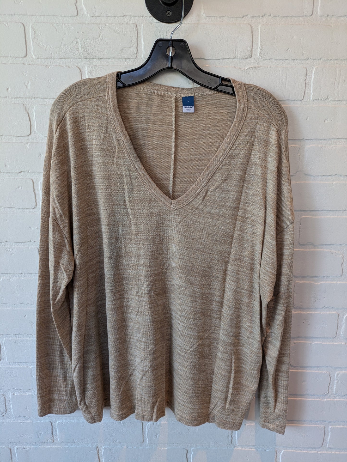 Top Long Sleeve By Old Navy In Tan, Size: L