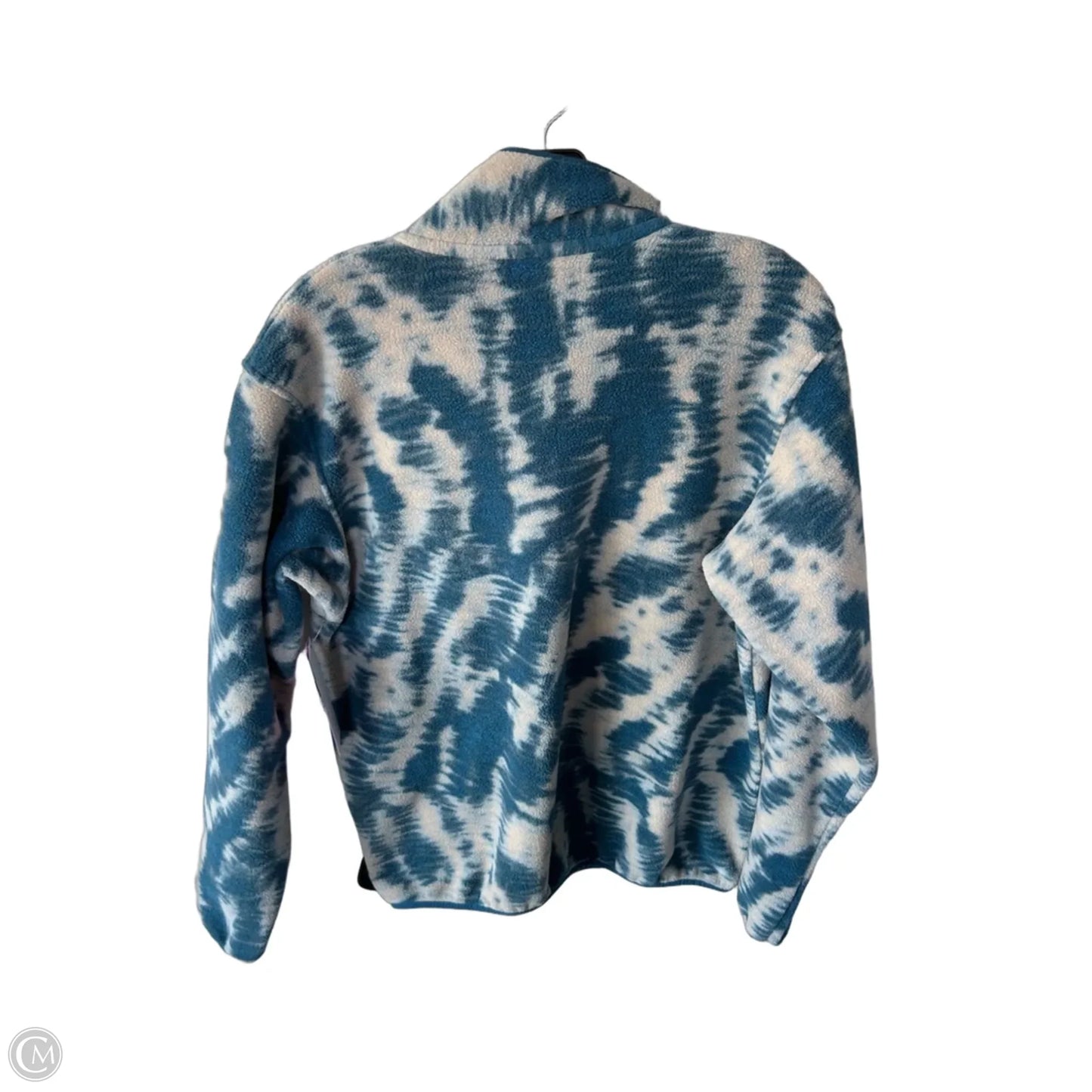 Jacket Fleece By Patagonia In Blue & Tan, Size: M