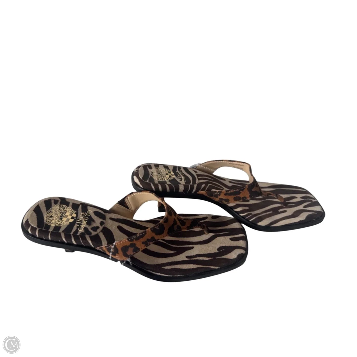 Sandals Heels Kitten By Vince Camuto In Animal Print, Size: 8.5