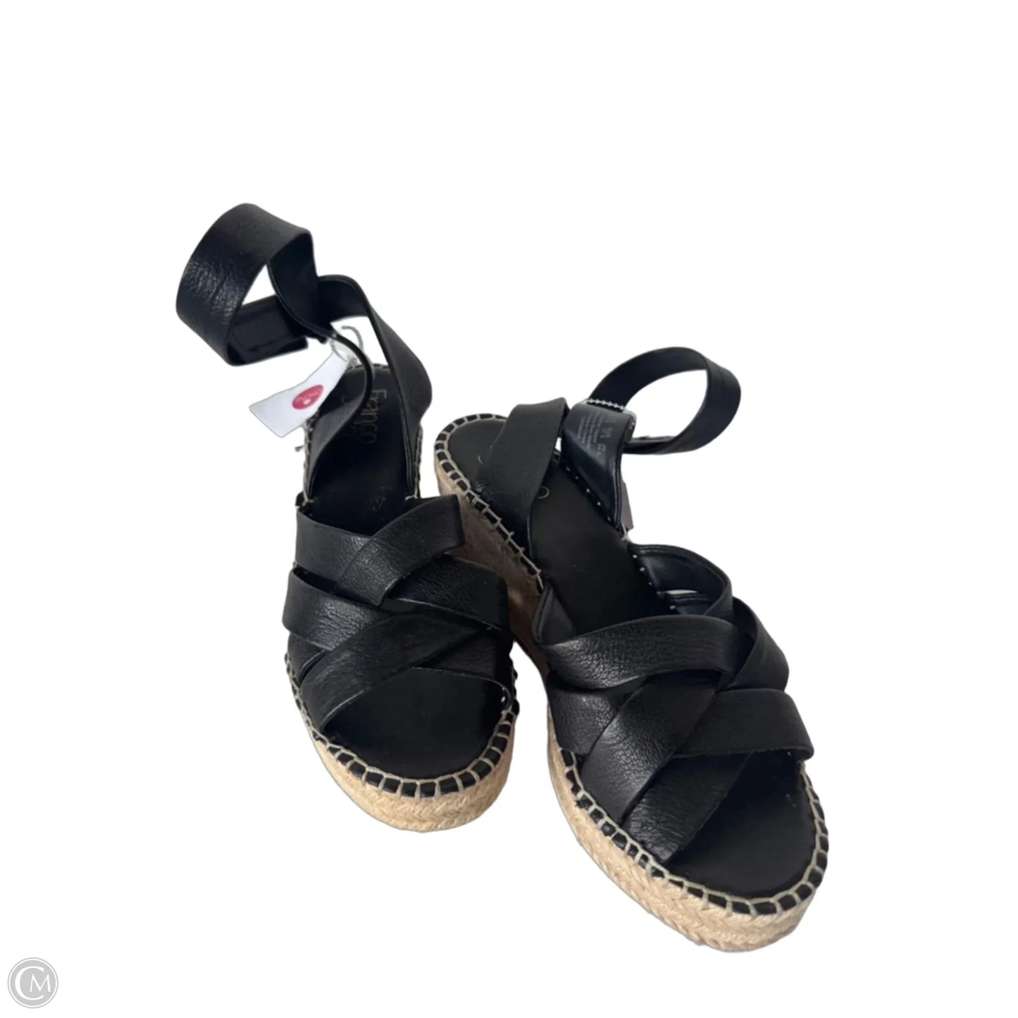 Sandals Heels Wedge By Franco Sarto In Black & Tan, Size: 7.5