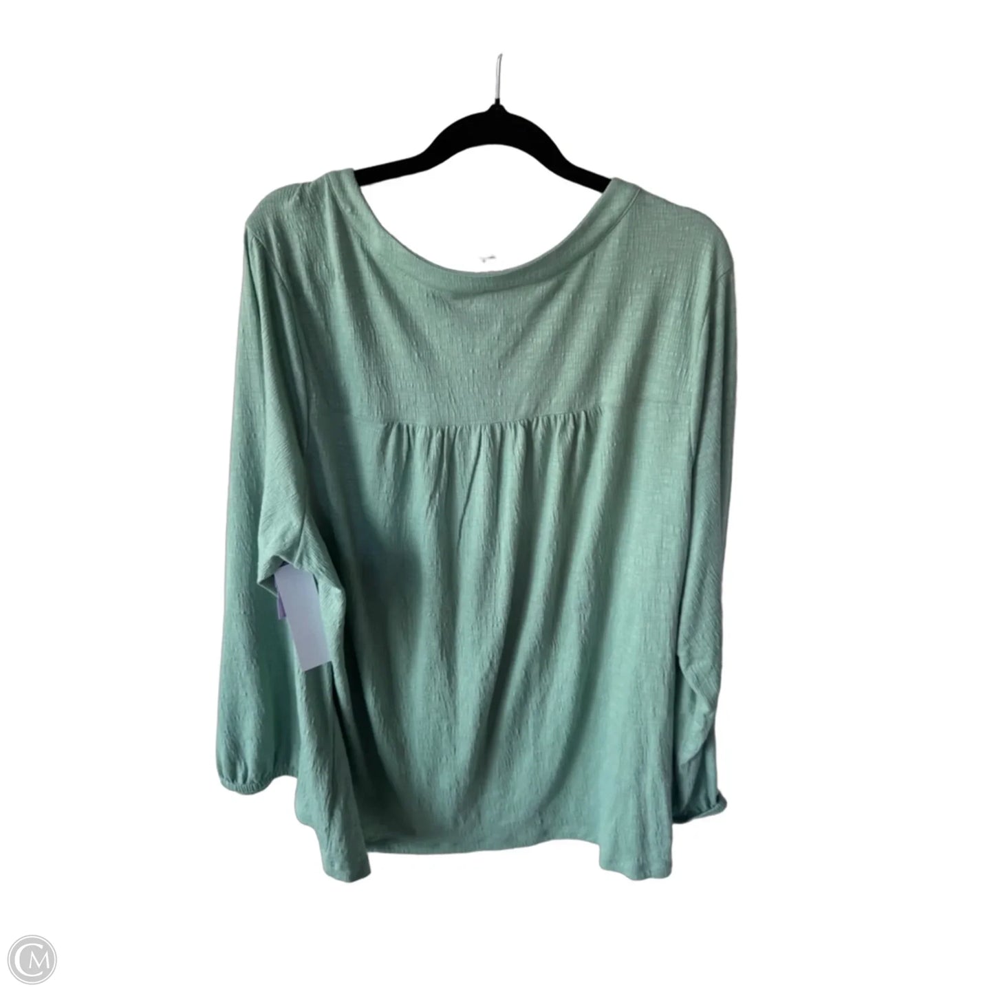 Top Long Sleeve By Cj Banks In Green, Size: 2x
