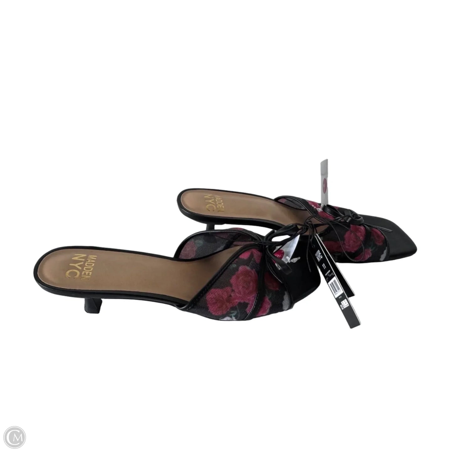 Sandals Heels Kitten By Madden Nyc In Black & Red, Size: 11