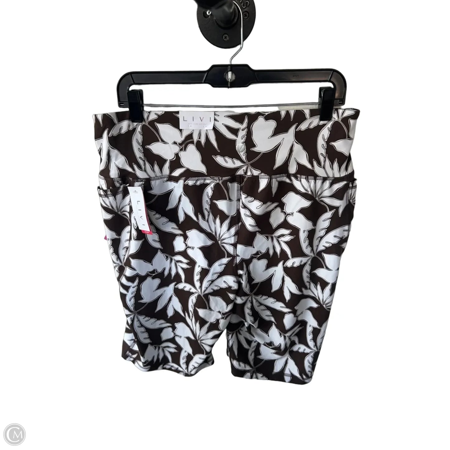 Athletic Shorts By Livi Active In Brown & White, Size: 18