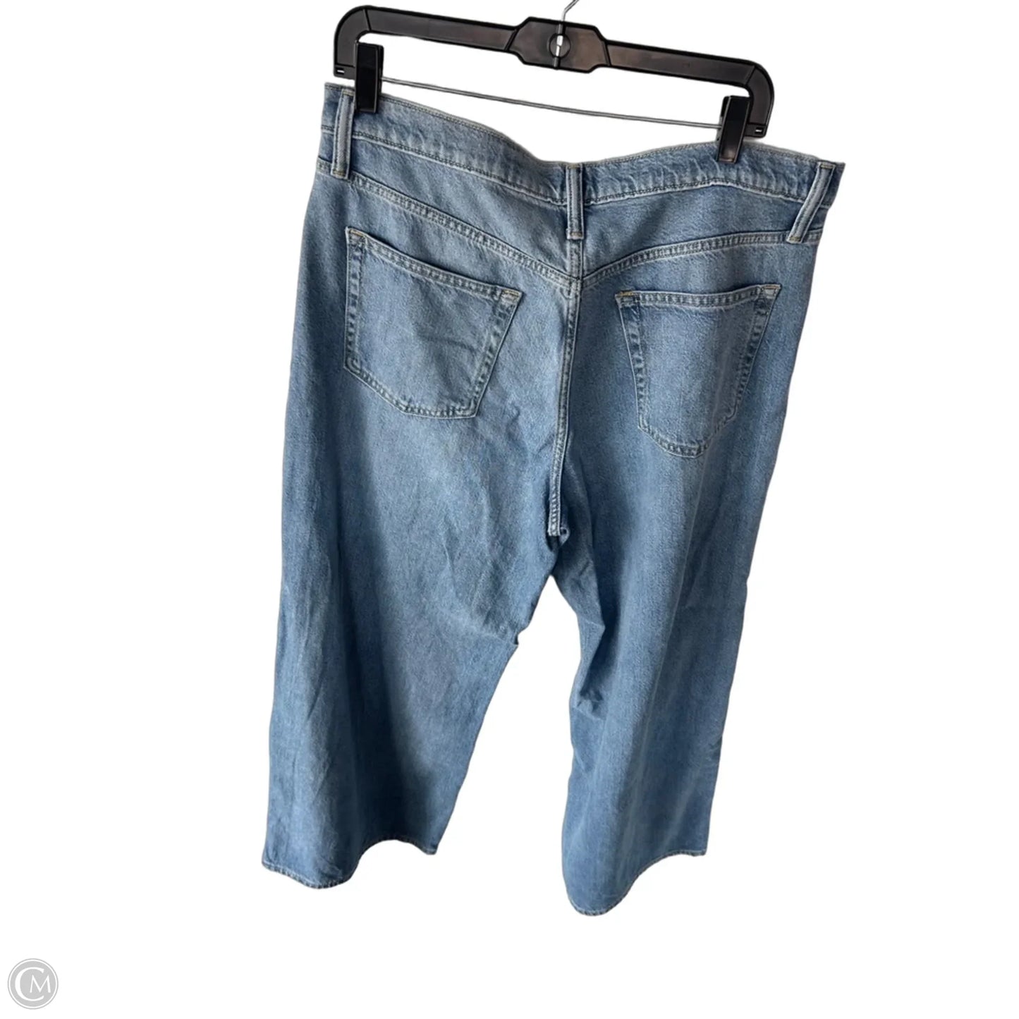 Jeans Wide Leg By Gap In Blue Denim, Size: 14