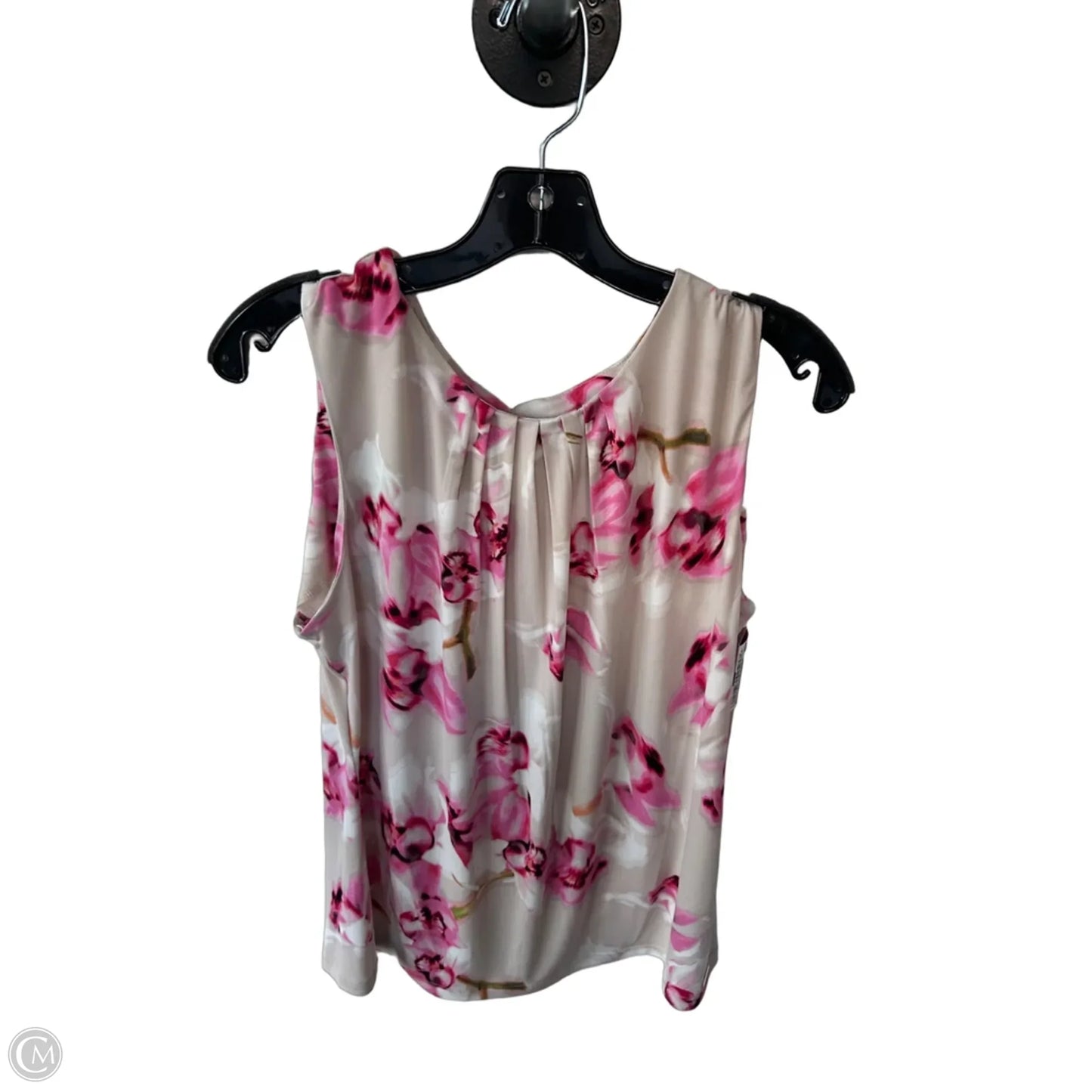 Top Sleeveless By Calvin Klein In Pink & Tan, Size: L