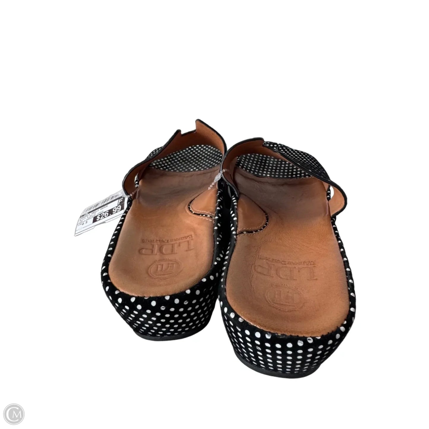 Sandals Heels Wedge By Cmb In Black & White, Size: 8.5