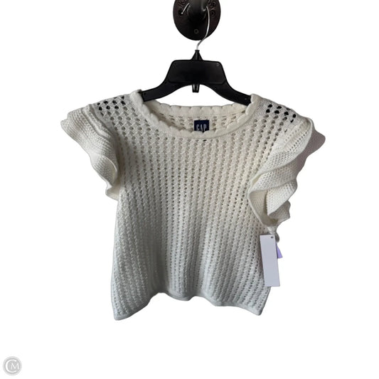 Sweater Short Sleeve By Gap In White, Size: M