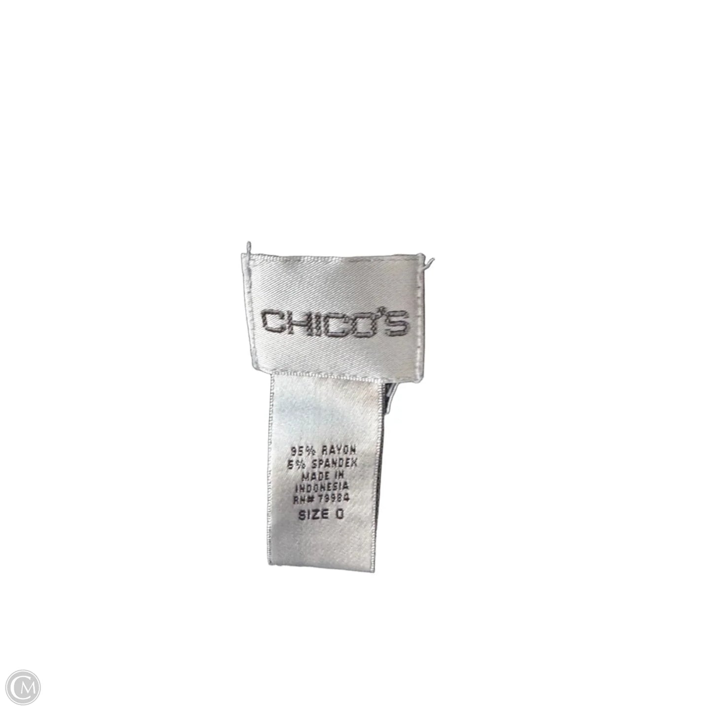 Top 3/4 Sleeve By Chicos In Black & Blue, Size: S