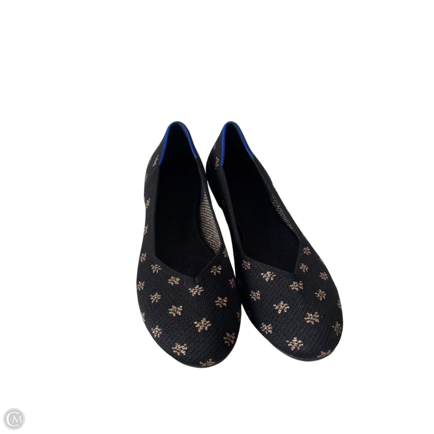 Shoes Flats By Rothys In Black & Gold, Size: 7