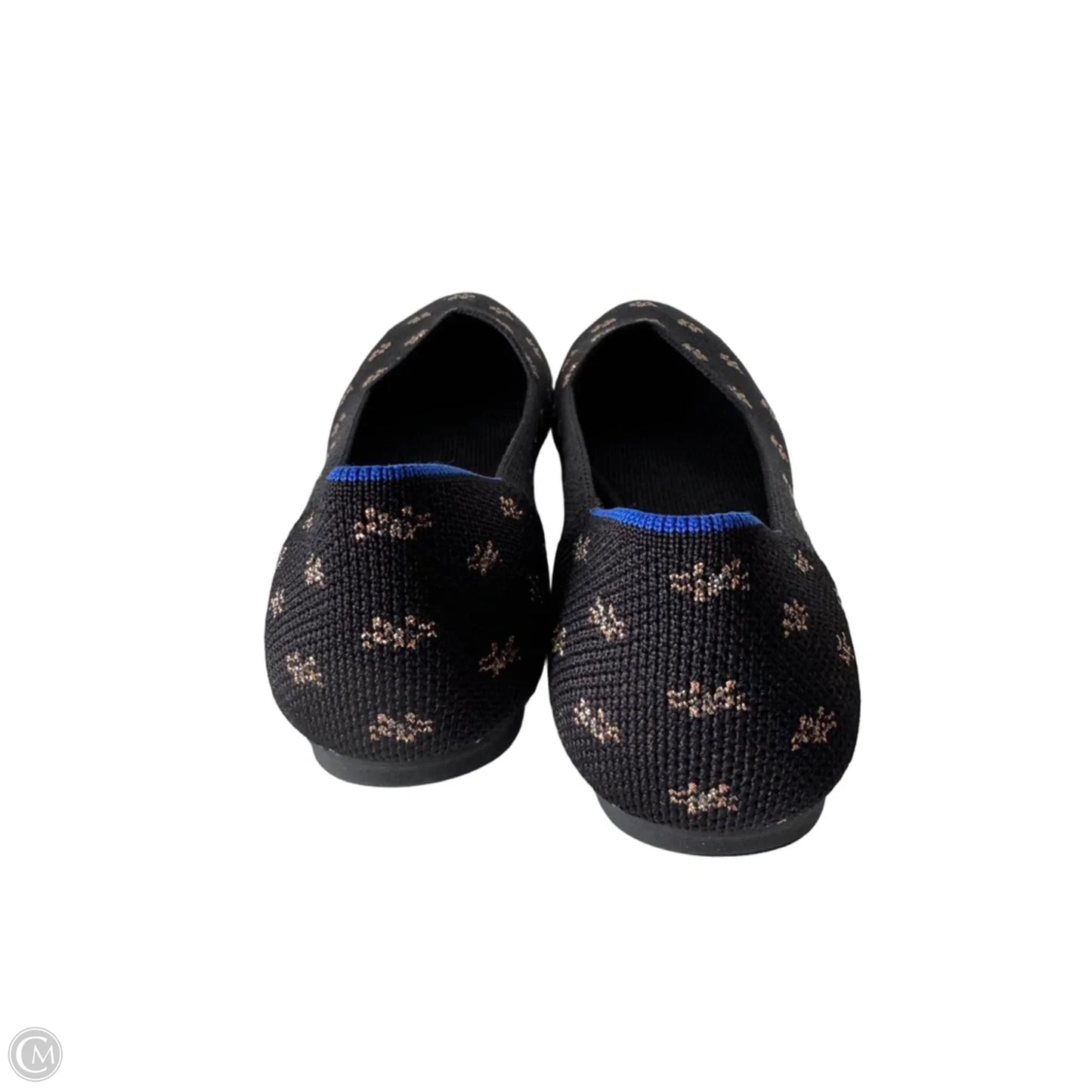 Shoes Flats By Rothys In Black & Gold, Size: 7