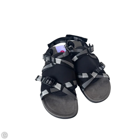 Sandals Flats By Merrell In Black & Grey, Size: 10