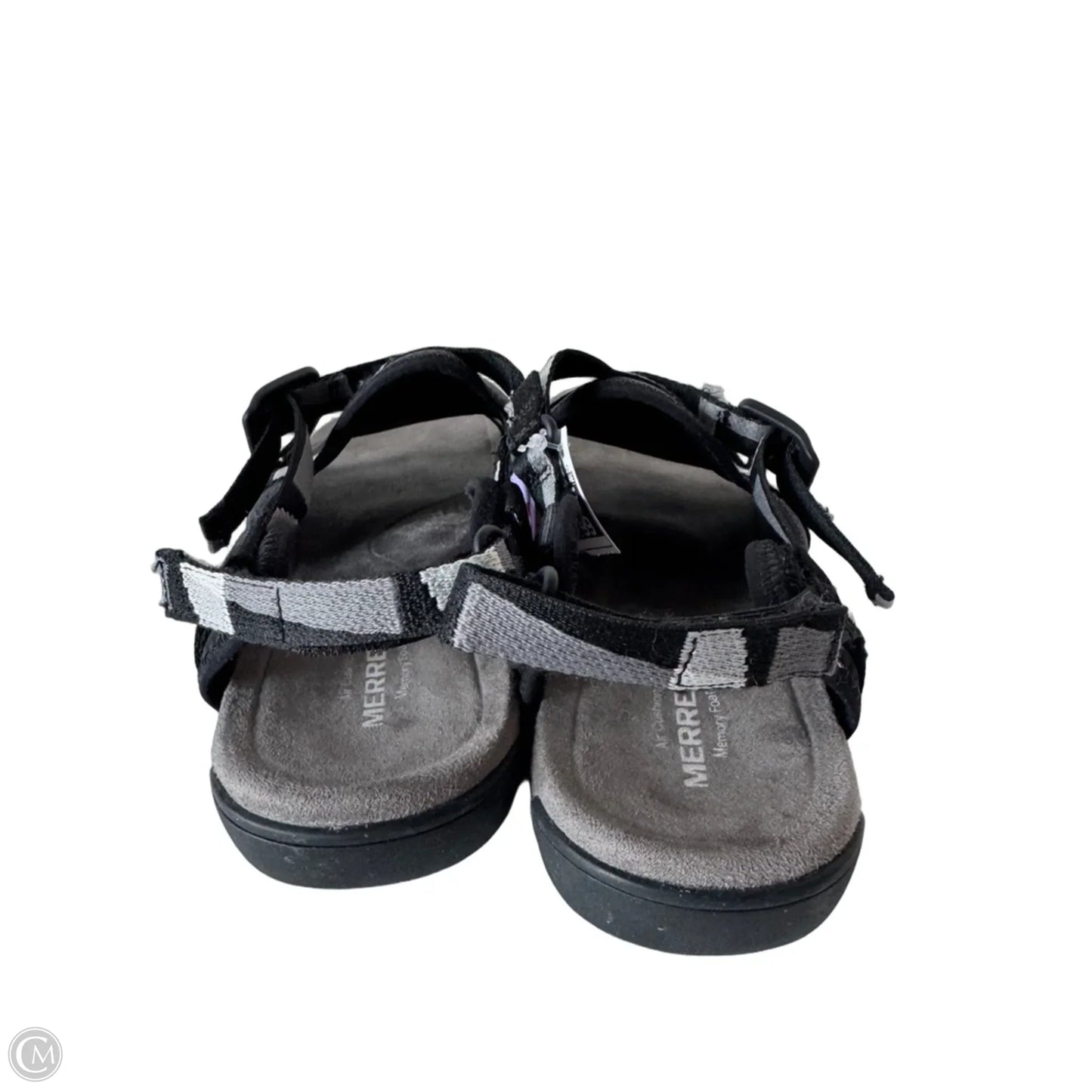 Sandals Flats By Merrell In Black & Grey, Size: 10