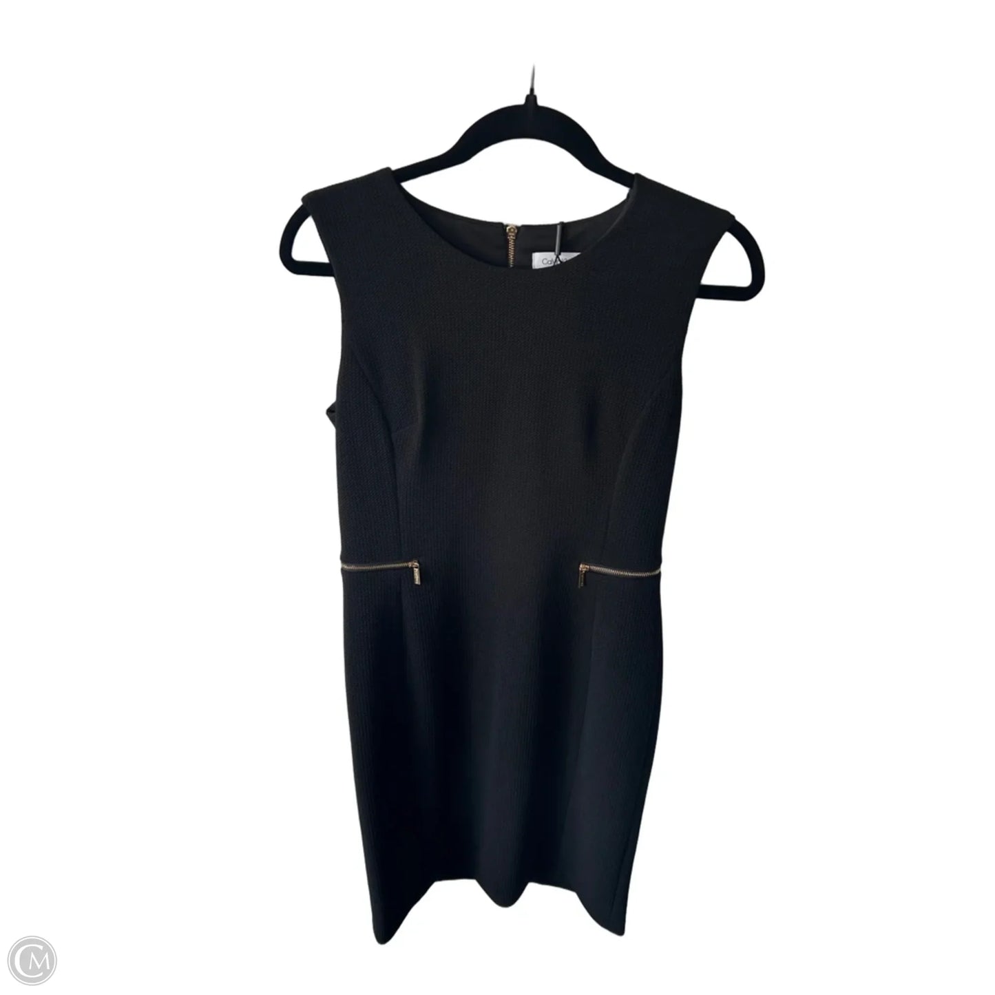 Dress Work By Calvin Klein In Black & Gold, Size: S
