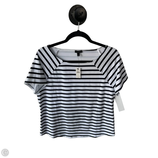 Top Short Sleeve By Talbots In Black & White, Size: L