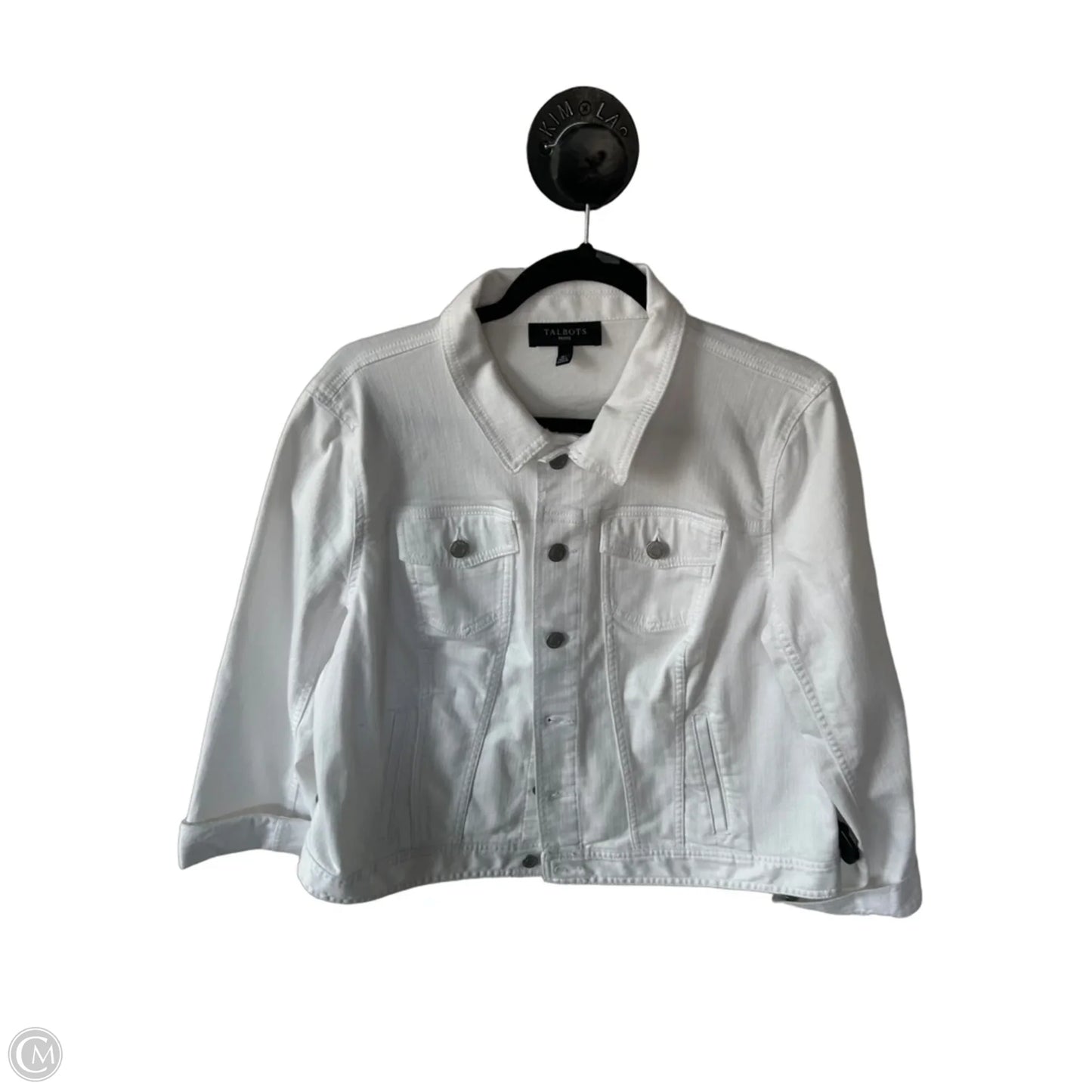 Jacket Denim By Talbots In White Denim, Size: Xlp