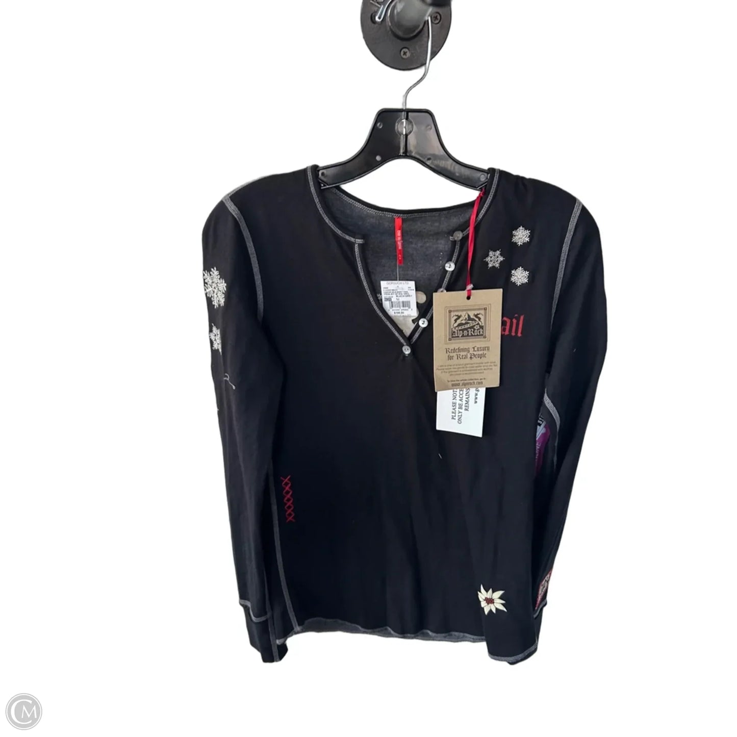 Top Long Sleeve By Alp N Rock In Black & White, Size: M