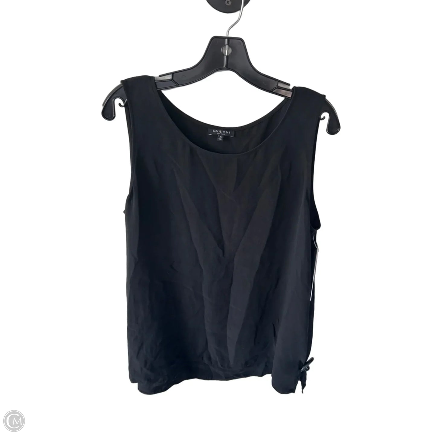 Top Sleeveless Designer By Lafayette 148 In Black, Size: Xl