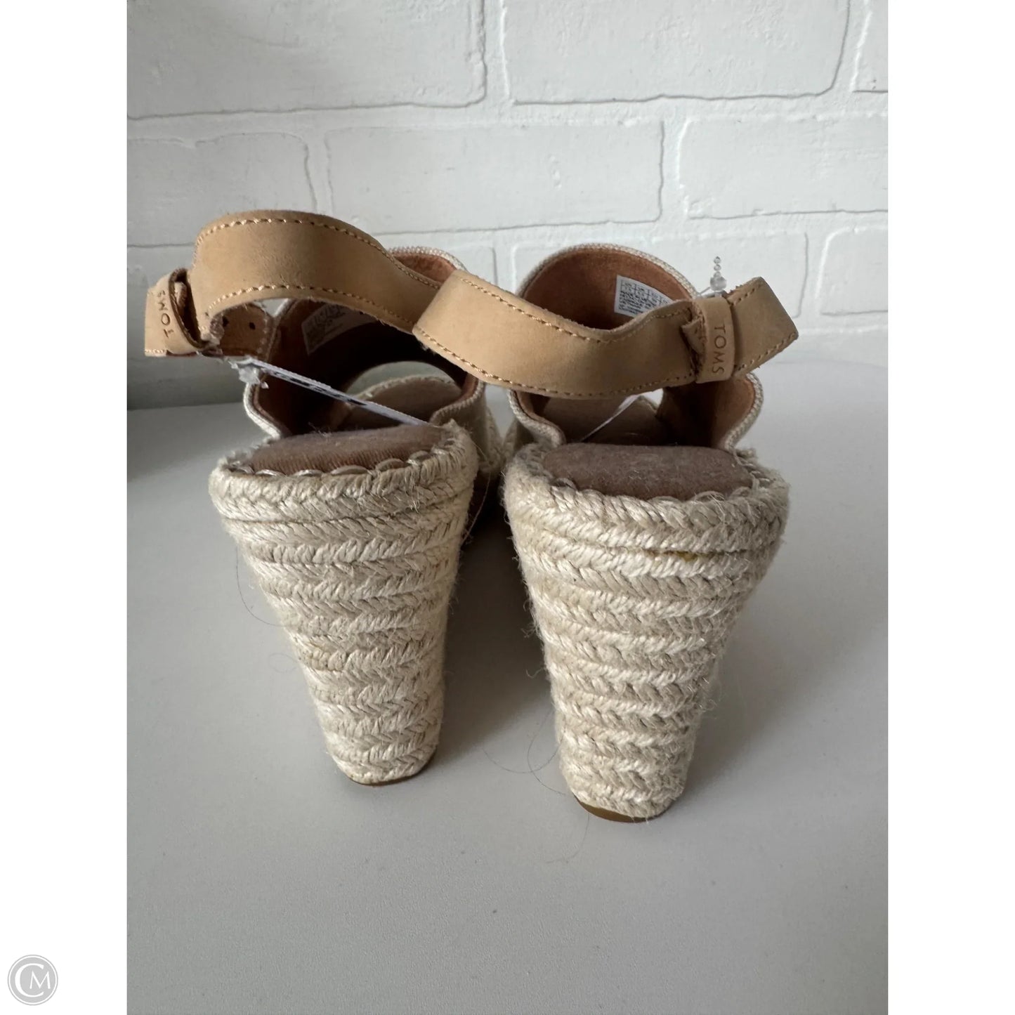 Sandals Heels Wedge By Toms In Cream & Tan, Size: 7.5
