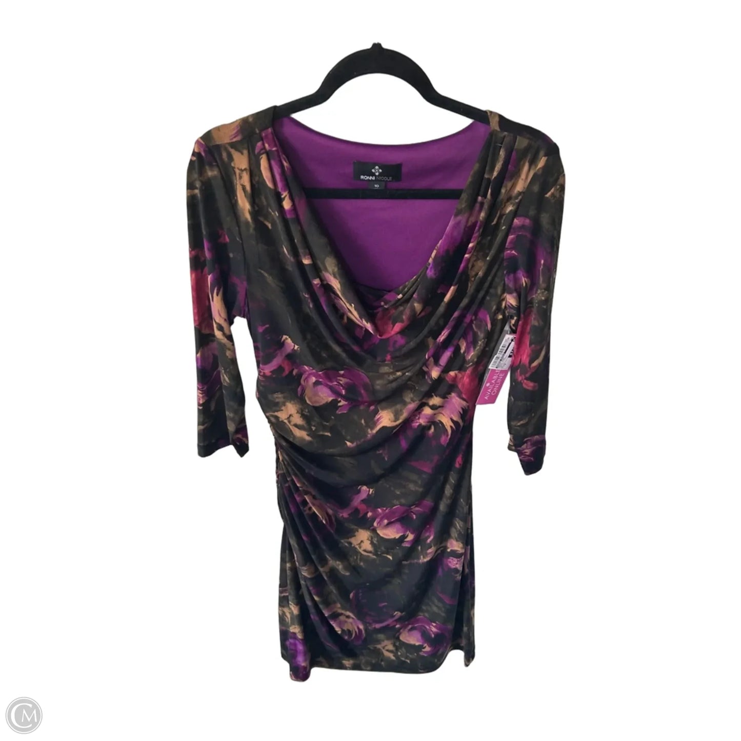 Dress Work By Ronnie Nicole In Green & Purple, Size: M