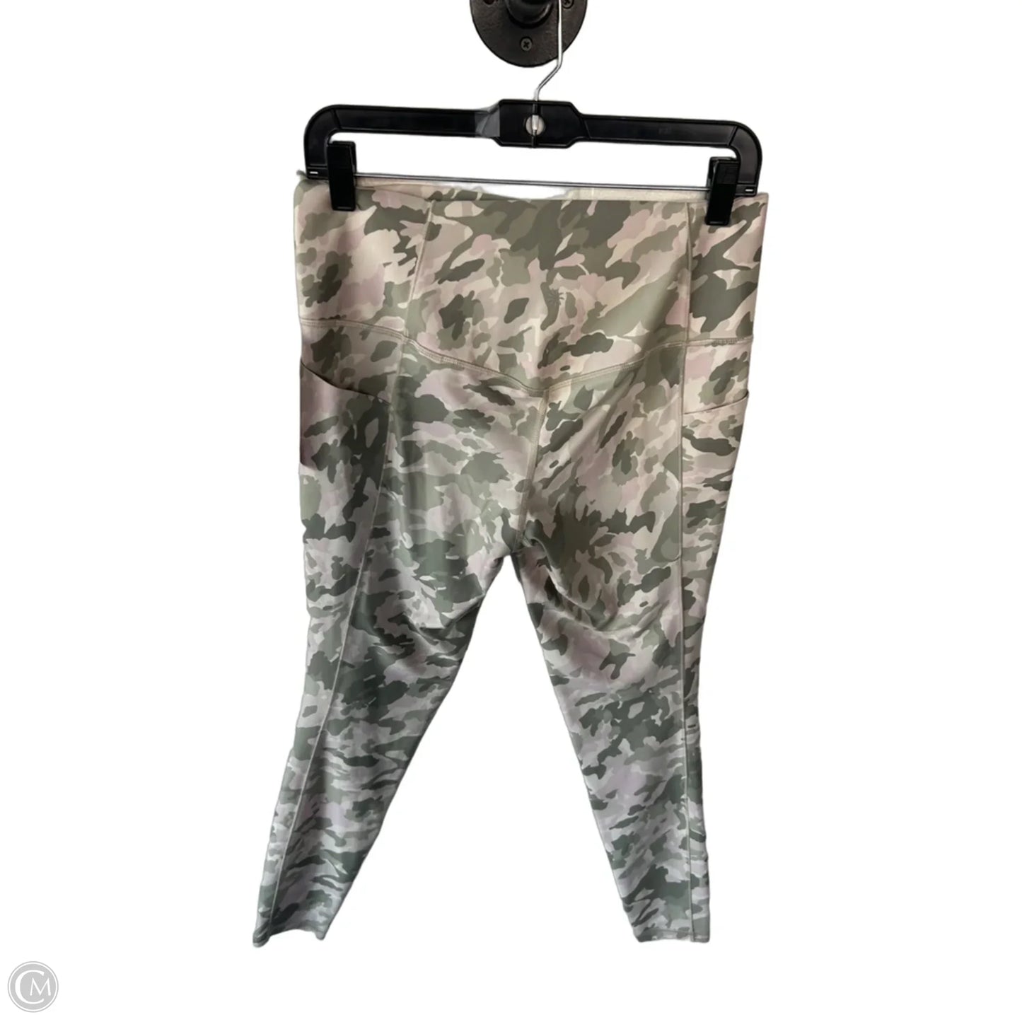 Athletic Leggings By Athleta In Green & Tan, Size: 12