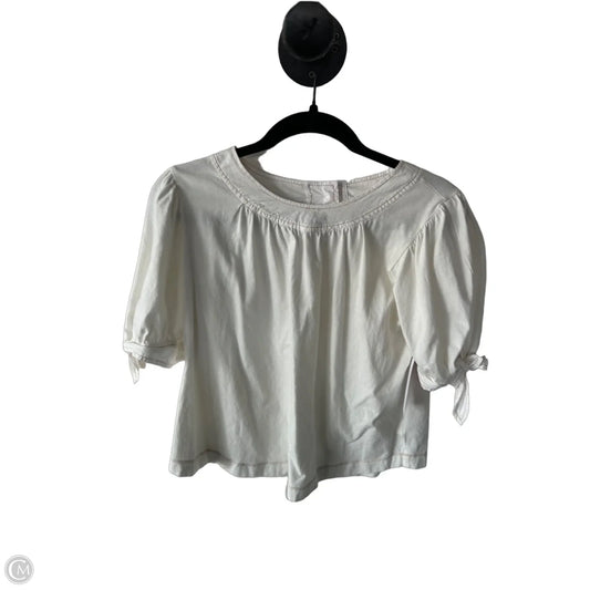Top Short Sleeve By Anthropologie In Cream, Size: S