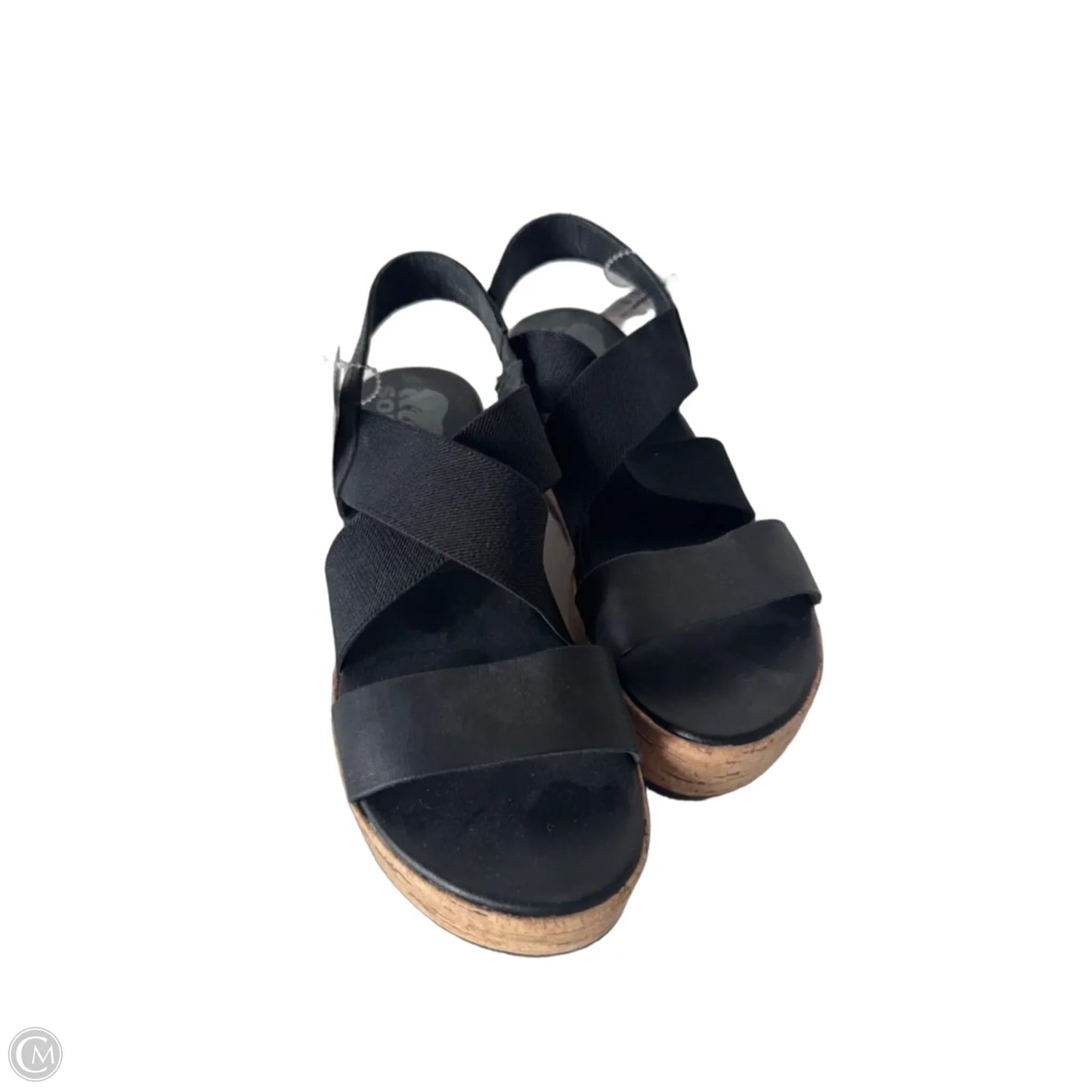 Sandals Heels Wedge By Sorel In Black & Brown, Size: 6.5