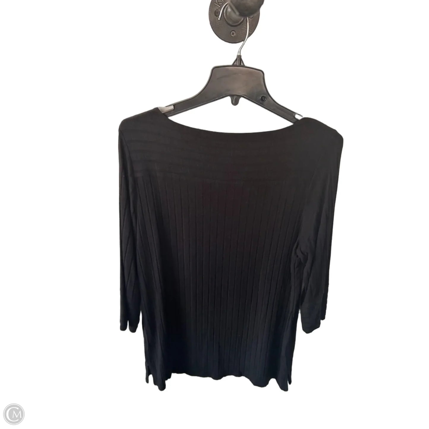 Top 3/4 Sleeve By Chicos In Black, Size: M