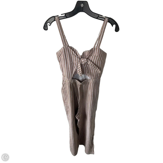 Jumpsuit By Abercrombie And Fitch In Tan & White, Size: M