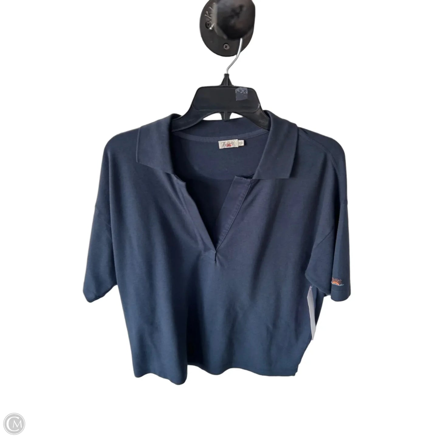 Top Short Sleeve By Faherty In Blue, Size: M