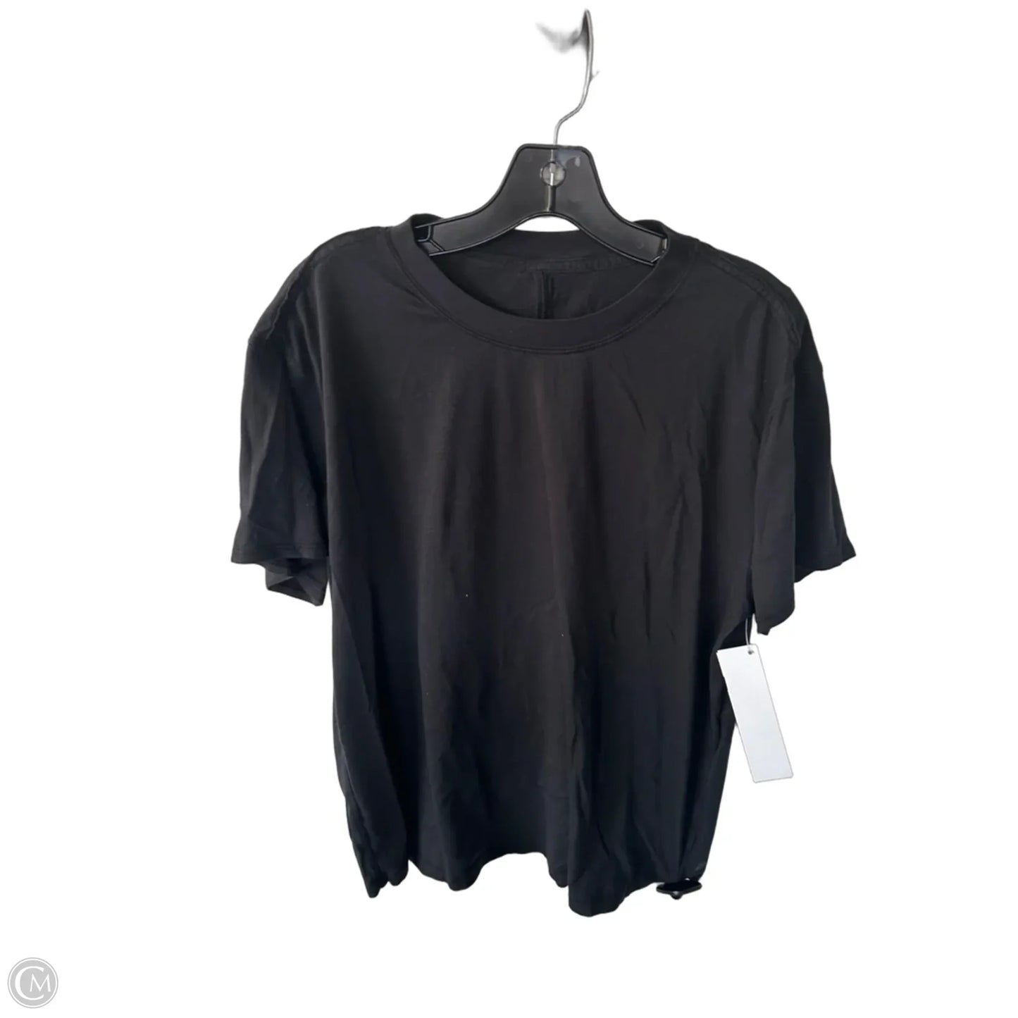 Athletic Top Short Sleeve By Lululemon In Black, Size: L