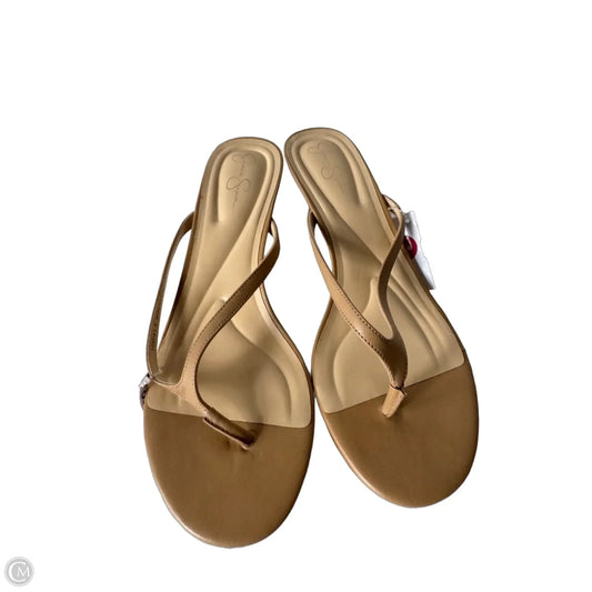 Sandals Heels Kitten By Jessica Simpson In Tan, Size: 10