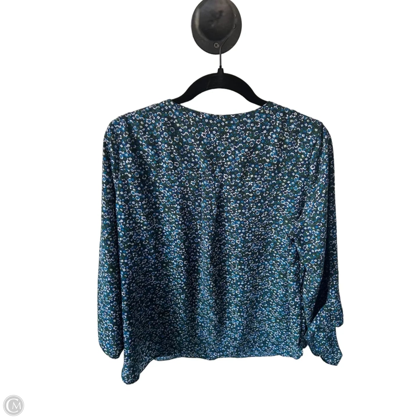 Top 3/4 Sleeve By Michael By Michael Kors In Blue & Green, Size: L