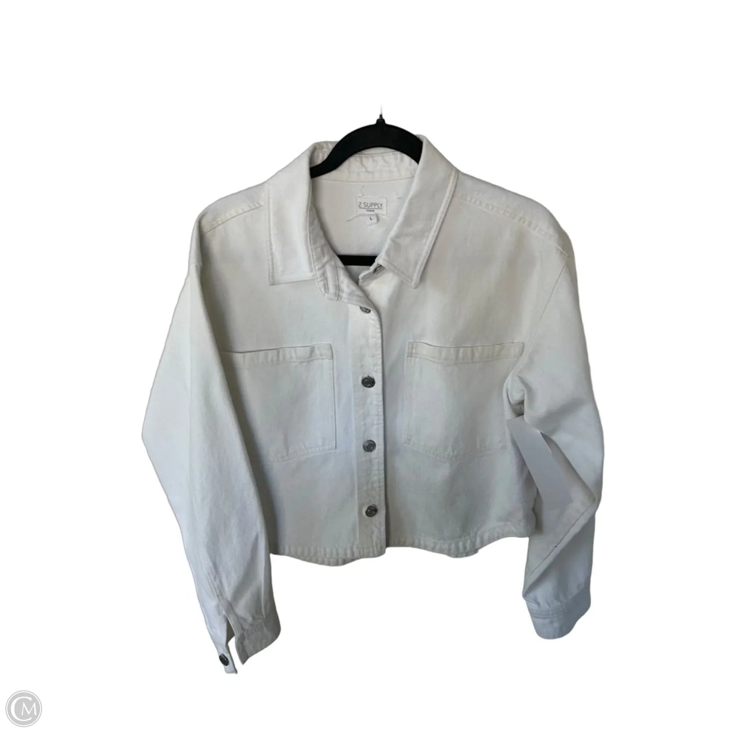 Jacket Denim By Z Supply In White Denim, Size: L