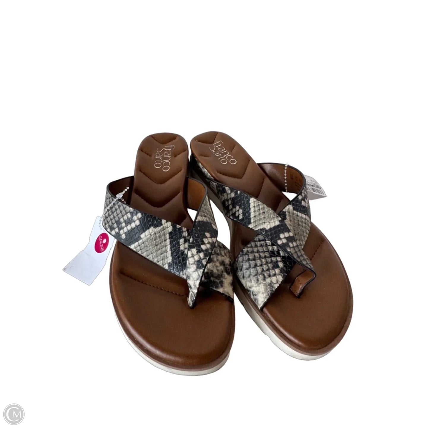 Sandals Flats By Franco Sarto In Snakeskin Print, Size: 8