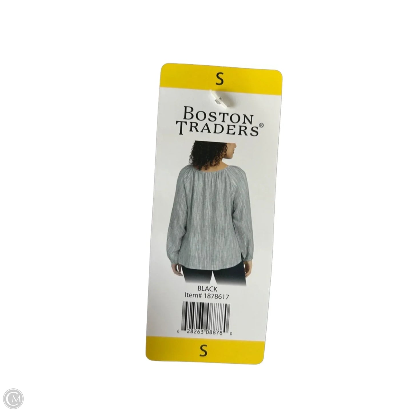 Top Long Sleeve By Clothes Mentor In Grey & White, Size: S