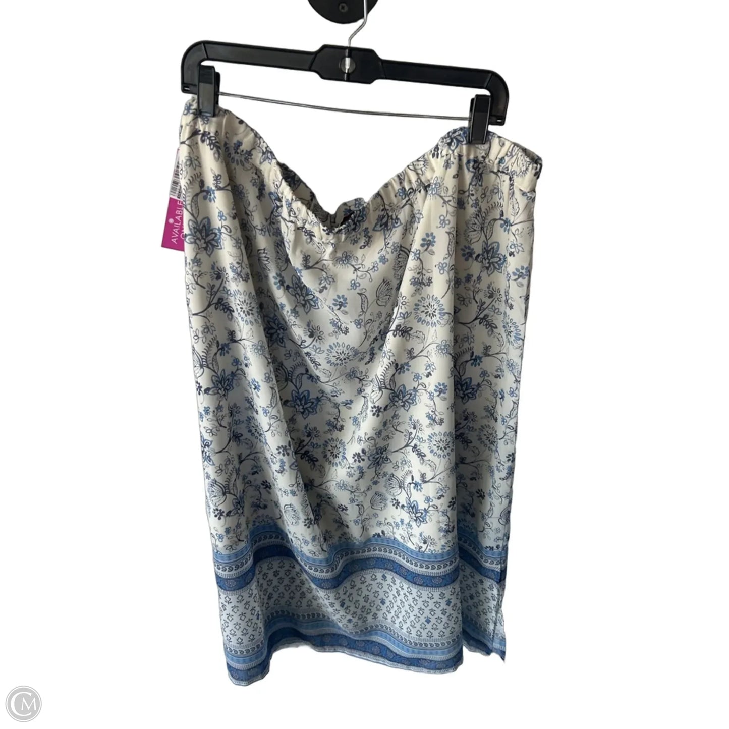Skirt Midi By Coldwater Creek In Blue & Cream, Size: 20
