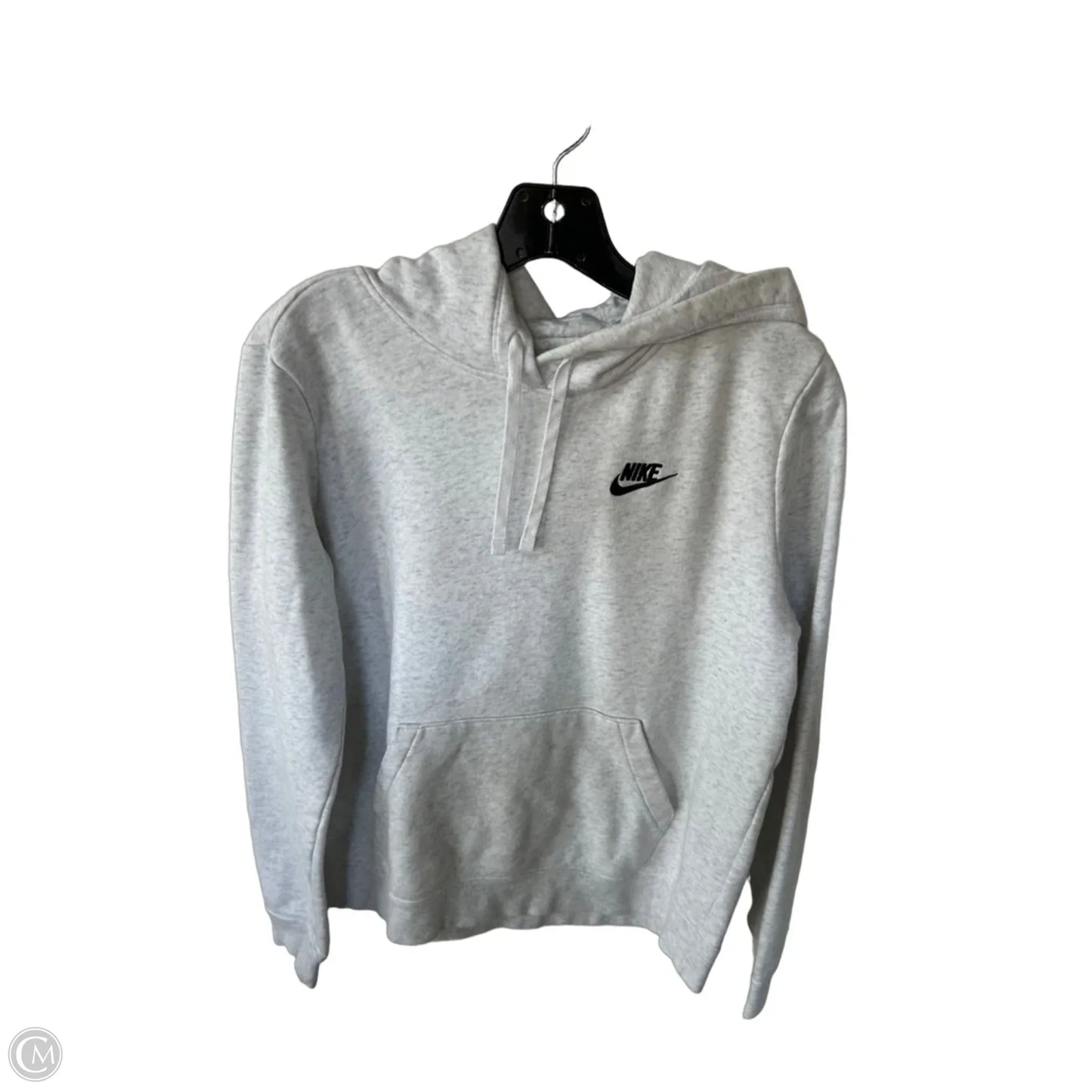 Athletic Sweatshirt Hoodie By Nike In Grey & White, Size: S