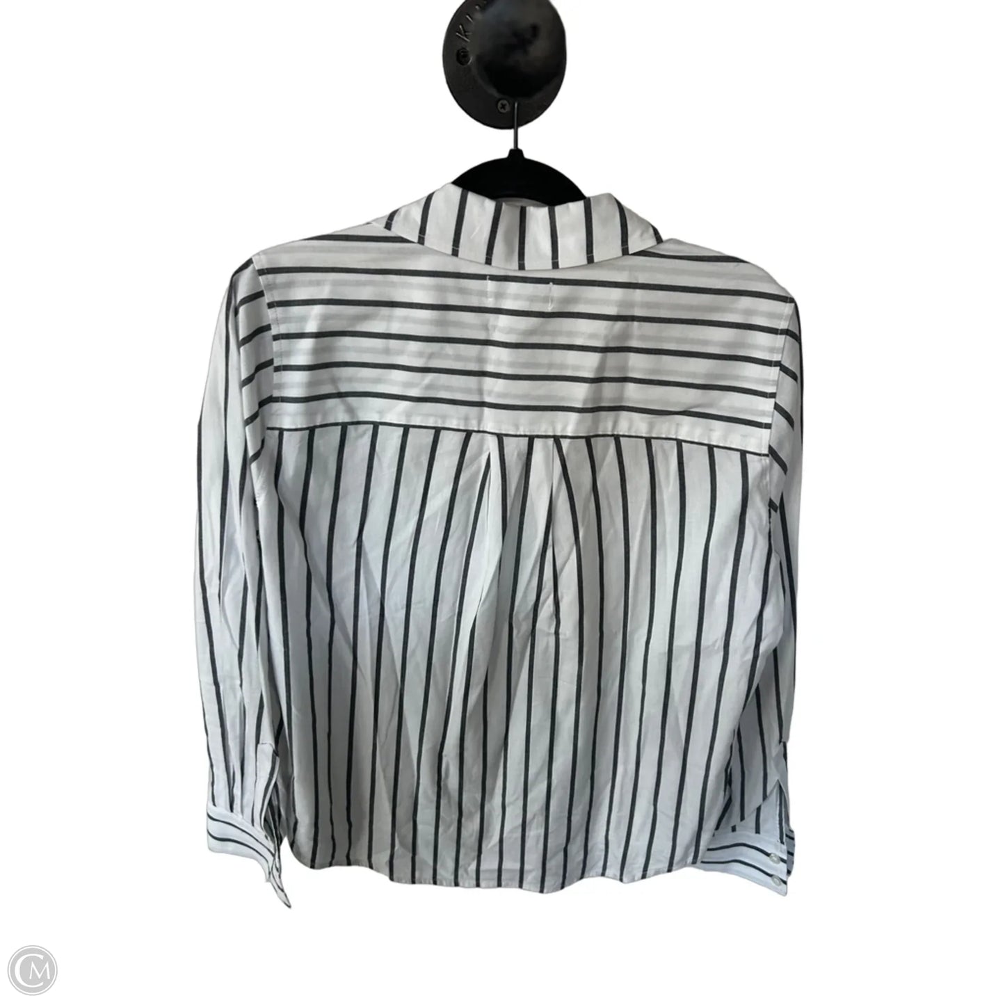 Top Long Sleeve By Evereve In Grey & White, Size: S