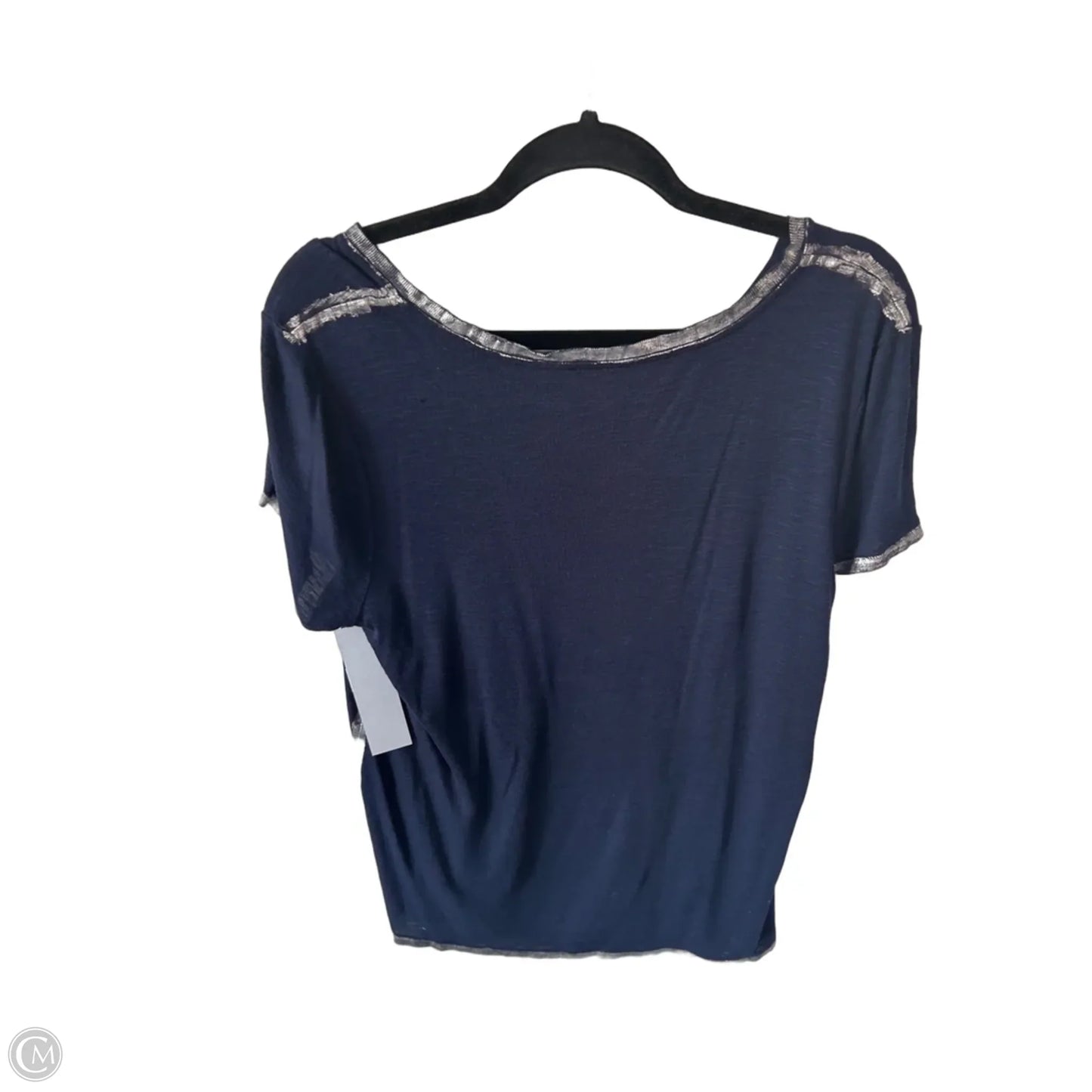 Top Short Sleeve By Vince Camuto In Blue & Silver, Size: M