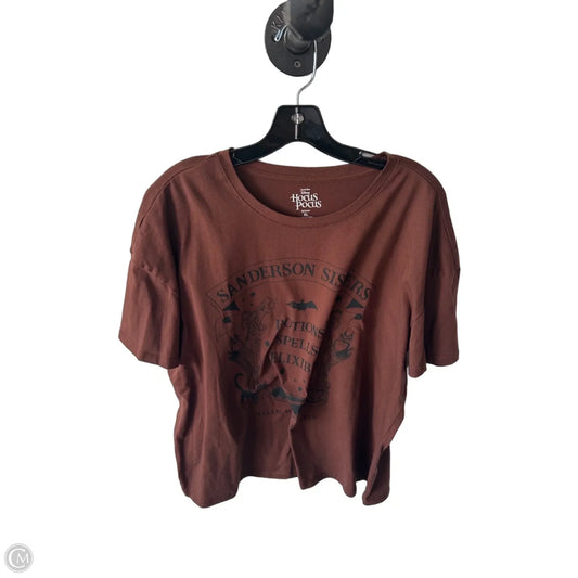 Top Short Sleeve Basic By Disney In Brown, Size: Xl