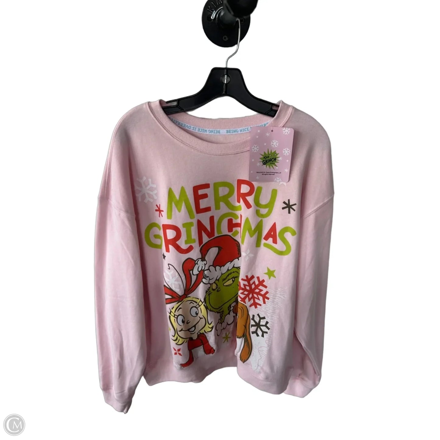 Sweatshirt Crewneck By Clothes Mentor In Pink, Size: Xl
