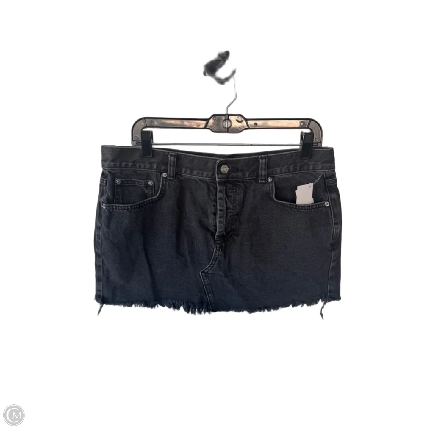Skirt Mini & Short By Asos In Black Denim, Size: 10