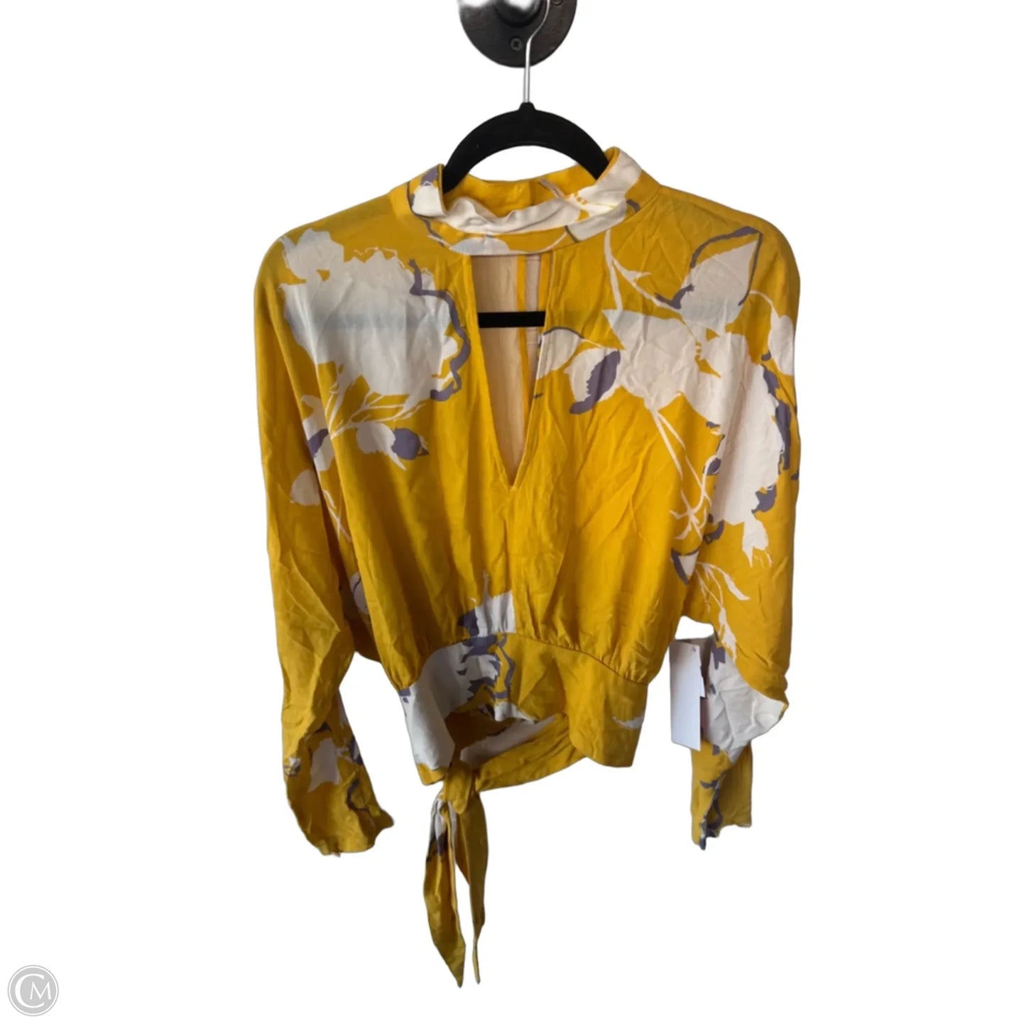 Top Long Sleeve By Free People In Yellow, Size: M